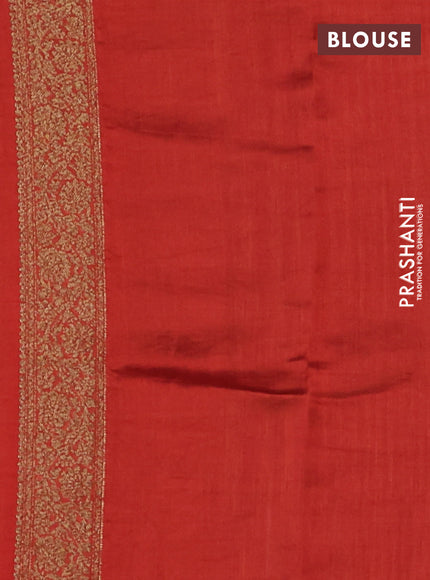 Chiniya silk saree deep maroon and rust shade with allover thread & zari woven buttas and woven border