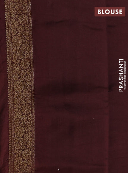 Chiniya silk saree mehendi green and deep maroon with allover thread & zari woven buttas and woven border