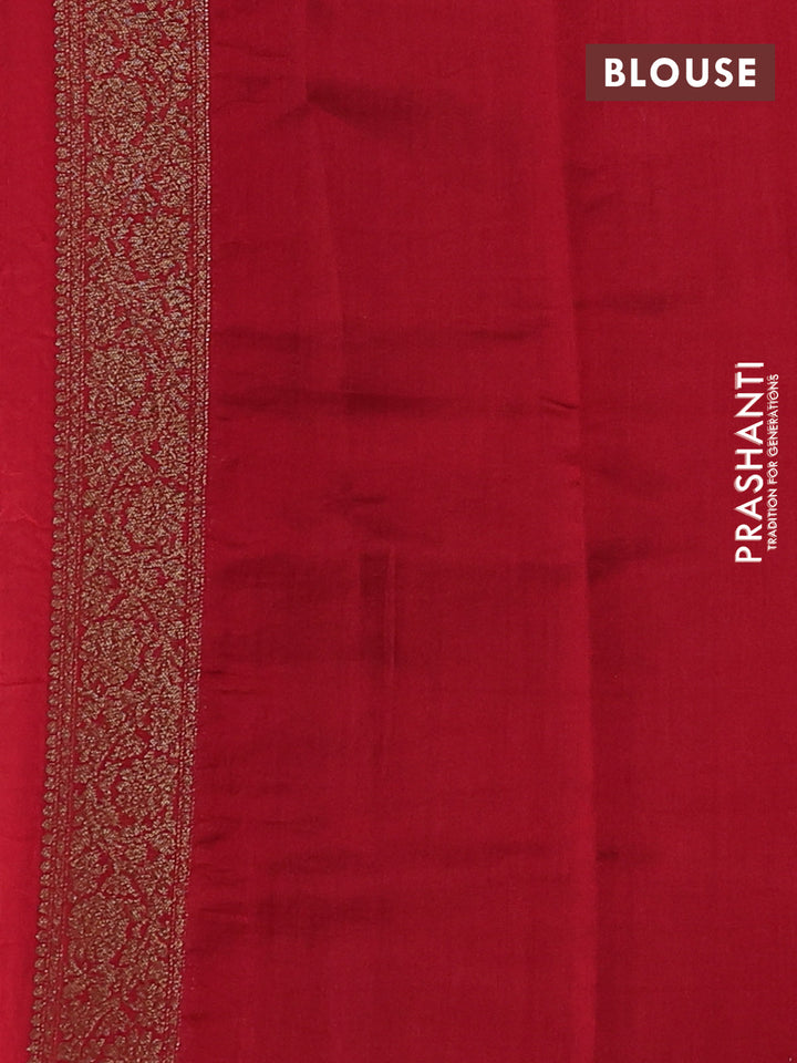 Chiniya silk saree green and maroon with allover thread & zari woven buttas and woven border
