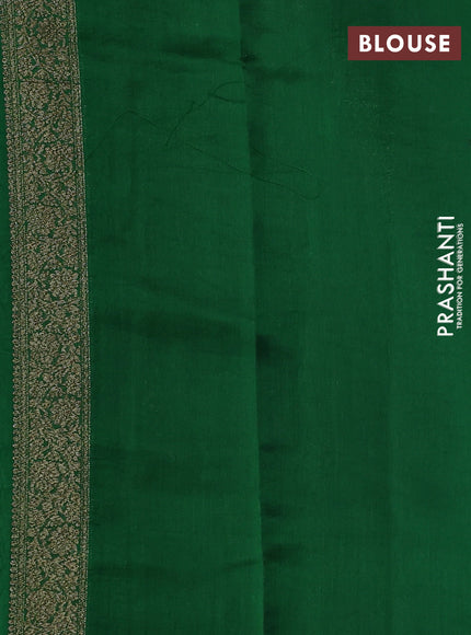 Chiniya silk saree bottle green and green with allover thread & zari woven buttas and woven border