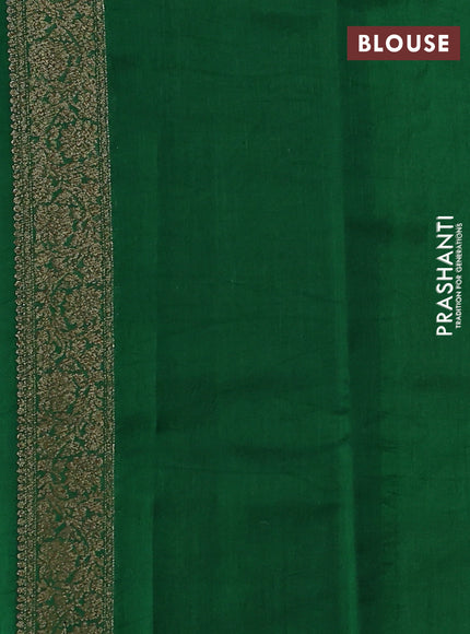 Chiniya silk saree dark pink and green with allover thread & zari woven buttas and woven border