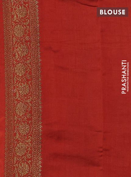 Chiniya silk saree deep maroon and rust shade with allover thread & zari woven buttas and woven border