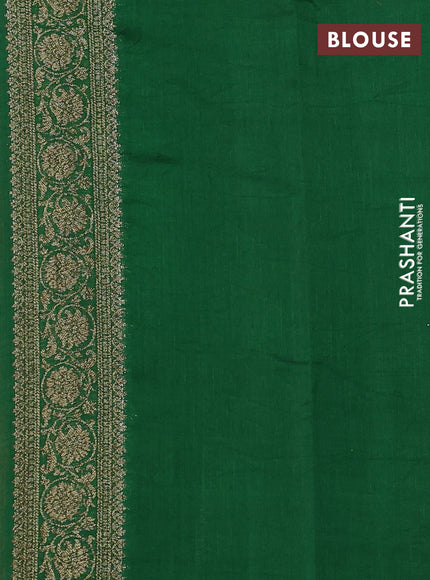 Chiniya silk saree green and maroon with allover thread & zari woven buttas and woven border