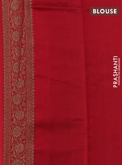 Chiniya silk saree green and maroon with allover thread & zari woven buttas and woven border