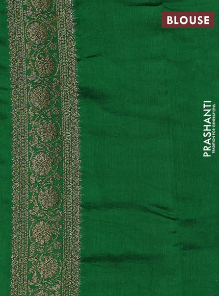 Chiniya silk saree mustard yellow and green with allover thread & zari woven buttas and woven border