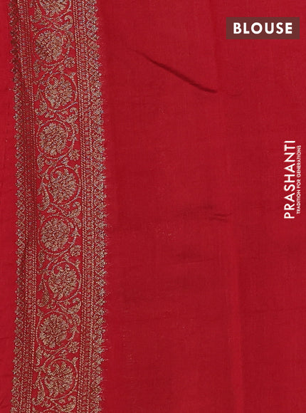 Chiniya silk saree peacock blue and maroon with allover thread & zari woven buttas and woven border