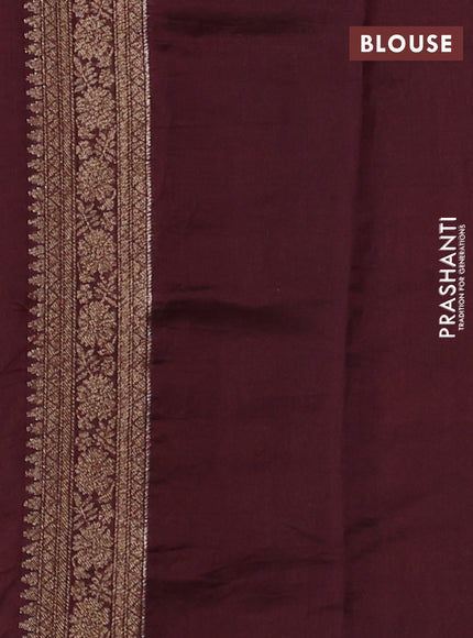 Chiniya silk saree green and deep maroon with allover thread & zari woven buttas and woven border