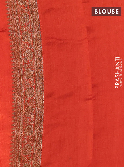 Chiniya silk saree magenta pink and orange with allover thread & zari woven buttas and woven border
