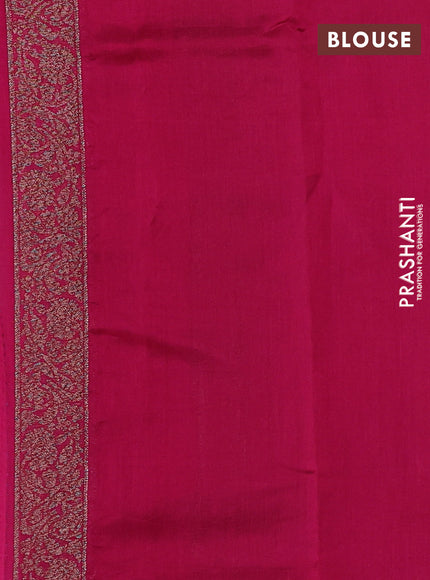 Chiniya silk saree peacock blue and dark pink with allover thread & zari woven buttas and woven border