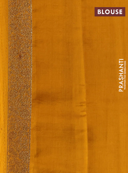 Chiniya silk saree coffee brown and mustard yellow with allover thread & zari woven buttas and woven border