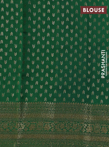 Chiniya silk saree maroon and green with allover thread & zari woven buttas and woven border