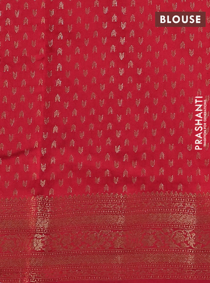 Chiniya silk saree green and maroon with allover thread & zari woven buttas and woven border