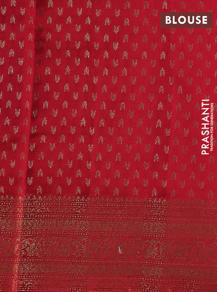 Chiniya silk saree peacock blue and maroon with allover thread & zari woven buttas and woven border
