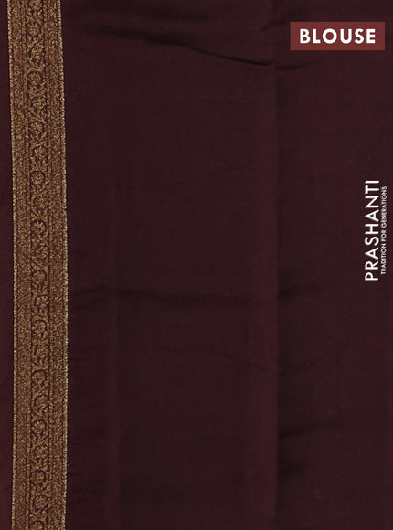 Chiniya silk saree mehendi green and deep maroon with allover thread & zari woven buttas and woven border