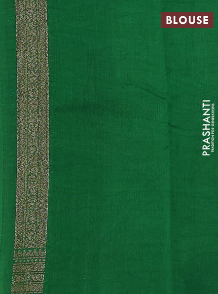 Chiniya silk saree mustard yellow and green with allover thread & zari woven buttas and woven border