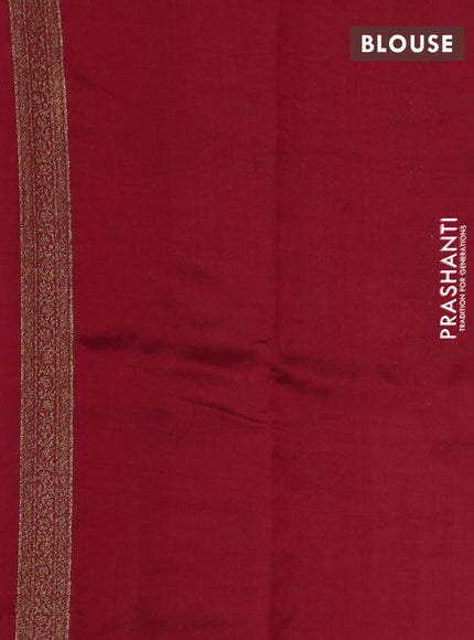 Chiniya silk saree green and maroon with allover thread & zari woven buttas and woven border