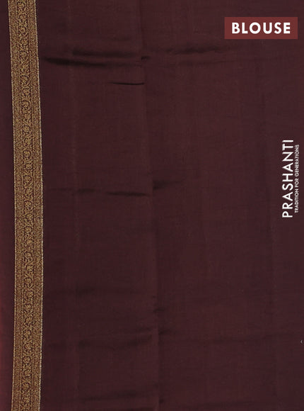 Chiniya silk saree orange and coffee brown with allover thread & zari woven buttas and woven border