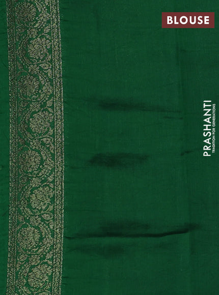 Chiniya silk saree black and green with allover thread & zari woven buttas and woven border