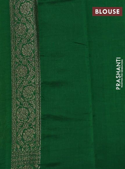 Chiniya silk saree mustard yellow and green with allover thread & zari woven buttas and woven border