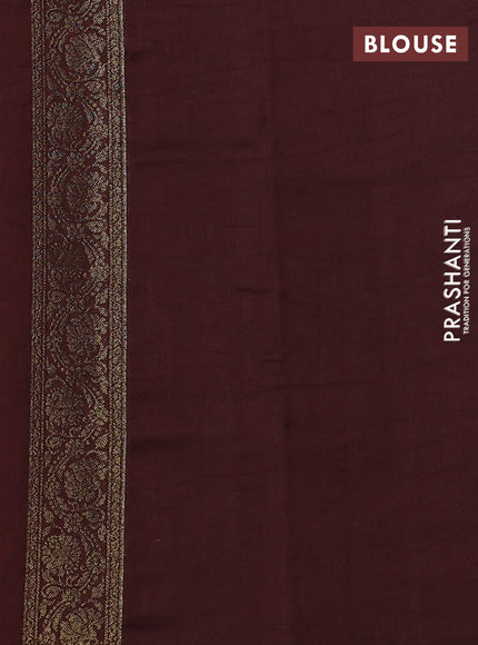 Chiniya silk saree orange and coffee brown with allover thread & zari woven buttas and woven border