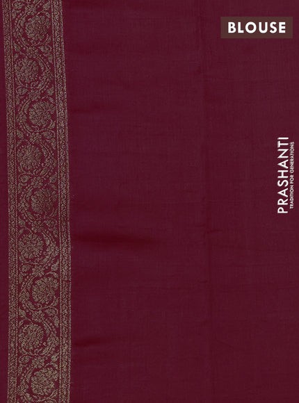 Chiniya silk saree coffee brown and maroon with allover thread & zari woven buttas and woven border