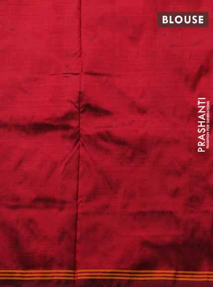 Pochampally silk saree megenta pink and maroon with allover ikat weaves and ikat woven border