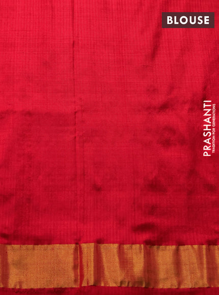 Pochampally silk saree red with allover ikat weaves and zari woven border
