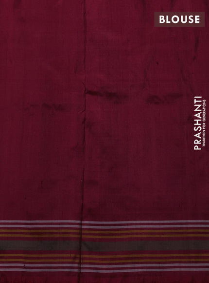 Pochampally silk saree deep maroon with allover ikat weaves and thread woven border