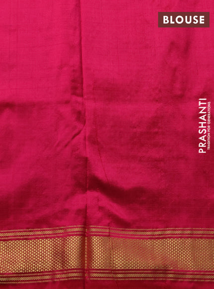 Pochampally silk saree dark grey and dark pink with allover ikat weaves and zari woven border