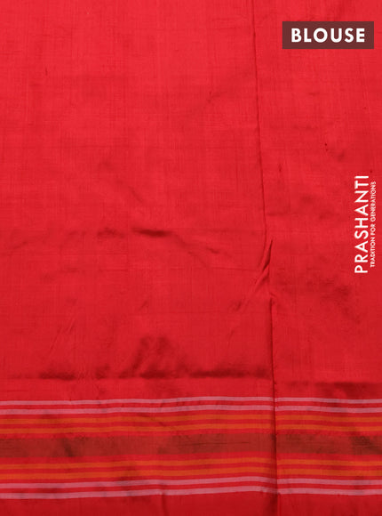 Pochampally silk saree maroon and red with allover ikat weaves and thread woven border