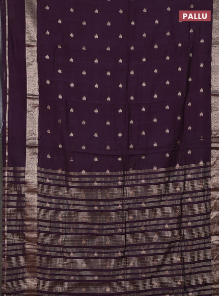 Semi chanderi saree deep wine shade and pastel green with allover zari woven buttas and rettapet zari woven border