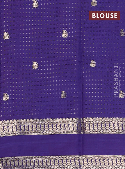 Semi chanderi saree pink and violet with allover zari woven buttas and rettapet zari woven border