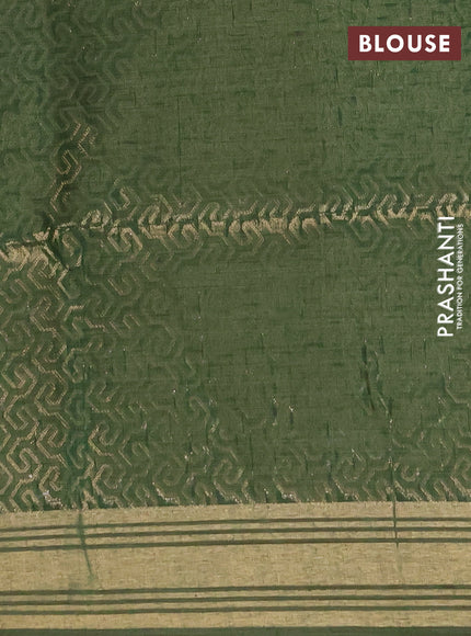 Jamdhani cotton saree pista green and green with allover thread woven buttas and jamdhani pallu