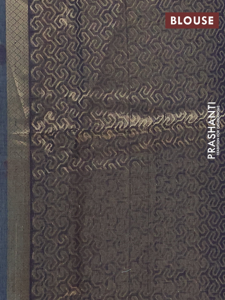 Jamdhani cotton saree green shade and navy blue with allover thread woven buttas and jamdhani pallu