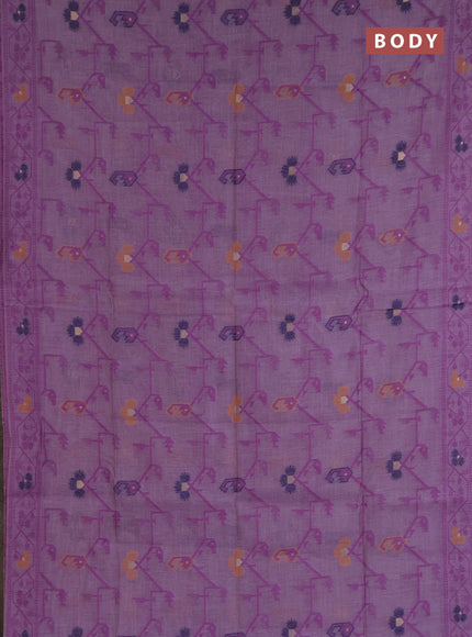 Jamdhani cotton saree lavender with allover thread weaves and jamdhani pallu