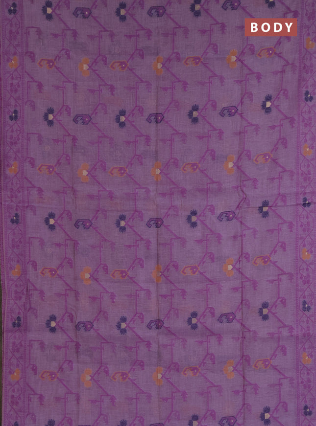 Jamdhani cotton saree lavender with allover thread weaves and jamdhani pallu