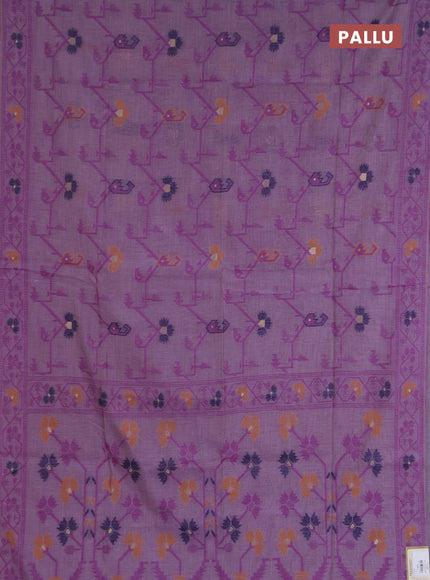 Jamdhani cotton saree lavender with allover thread weaves and jamdhani pallu