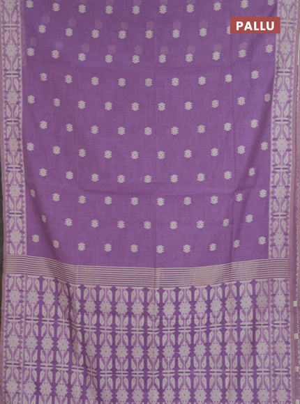Jamdhani cotton saree lavender with allover thread woven buttas and jamdhani pallu