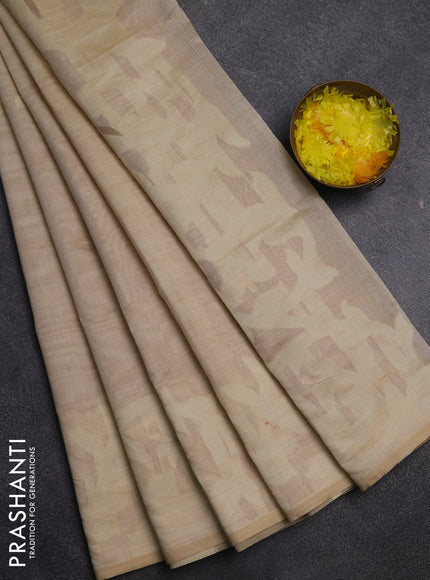 Jamdhani cotton saree cream with allover thread & zari woven buttas and jamdhani pallu