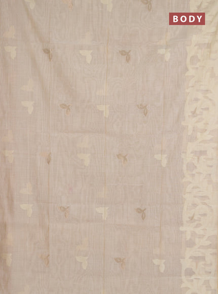 Jamdhani cotton saree cream with allover thread & zari woven buttas and jamdhani pallu