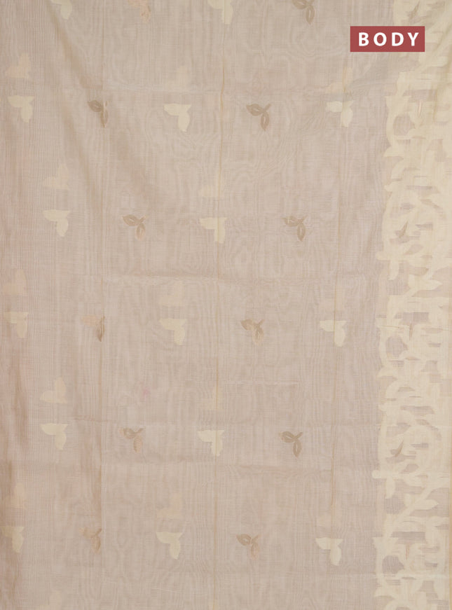 Jamdhani cotton saree cream with allover thread & zari woven buttas and jamdhani pallu
