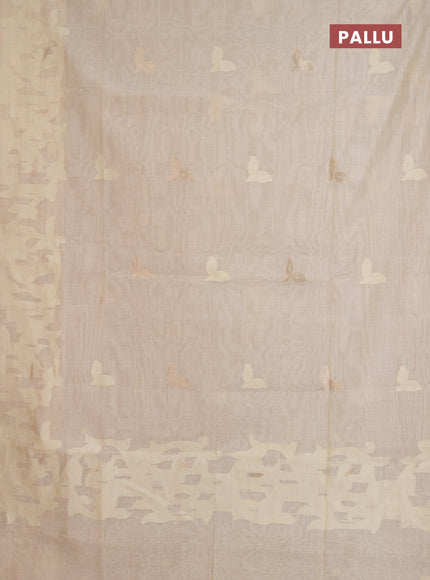 Jamdhani cotton saree cream with allover thread & zari woven buttas and jamdhani pallu