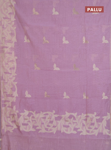 Jamdhani cotton saree pastel purple with allover thread & zari woven buttas and jamdhani pallu