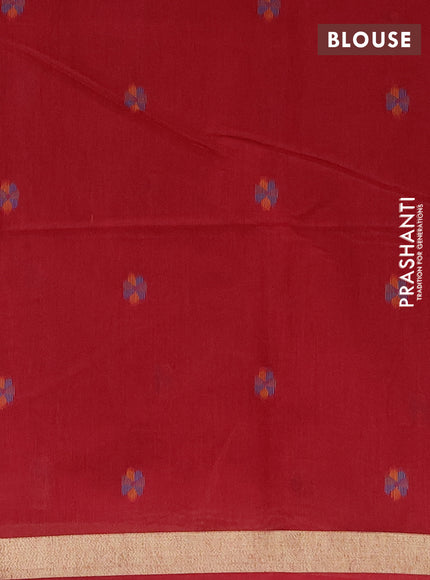 Jamdhani cotton saree maroon with allover thread woven buttas and jamdhani pallu