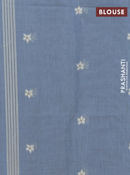 Jamdhani cotton saree pastel blue with allover thread & zari woven buttas and jamdhani pallu