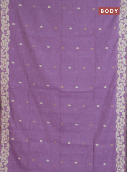 Jamdhani cotton saree lavender with allover thread & zari woven buttas and jamdhani pallu
