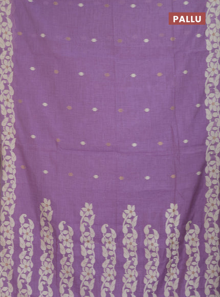 Jamdhani cotton saree lavender with allover thread & zari woven buttas and jamdhani pallu
