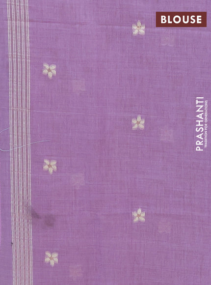 Jamdhani cotton saree lavender with allover thread & zari woven buttas and jamdhani pallu