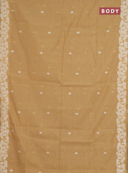 Jamdhani cotton saree sandal with allover thread & zari woven buttas and jamdhani pallu