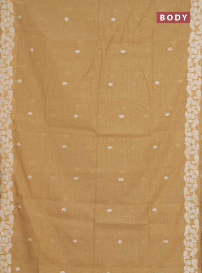 Jamdhani cotton saree sandal with allover thread & zari woven buttas and jamdhani pallu